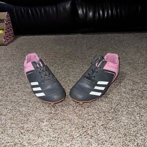 Adidas Gray and Pink softball cleats